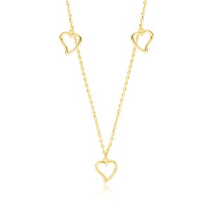Colier placat cu aur galben din argint cu inimioare DiAmanti Z1751NG-DIA (Argint 925‰ 2,2 g.)